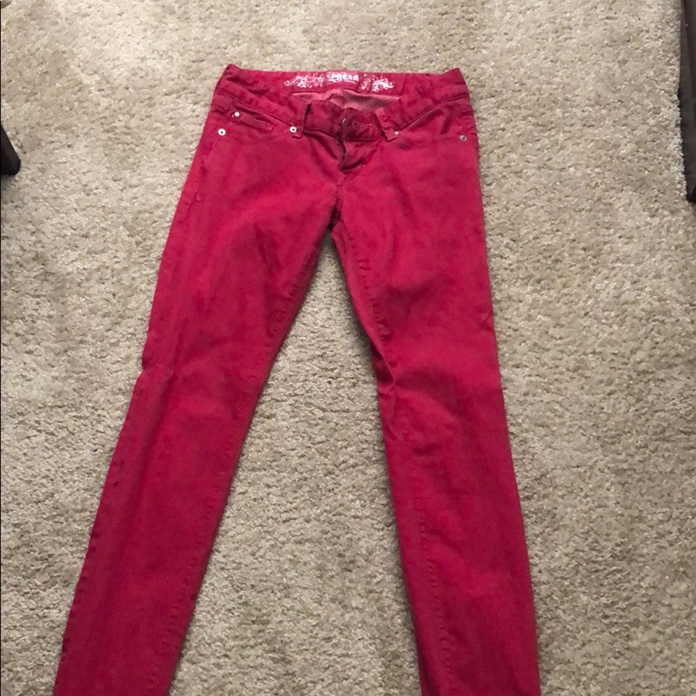 Burgundy jeans